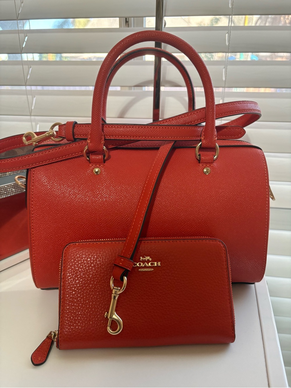 🧡Coach Orange-Red Rowan Satchel Bag Set🧡 - Picture 3 of 12
